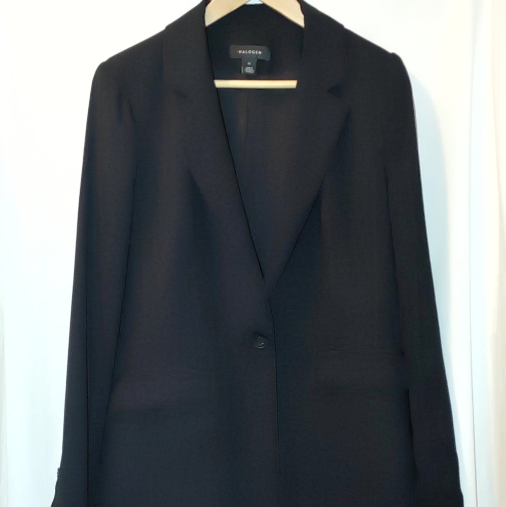 Halogen Blazer One Button Black Medium M Classic - image 2